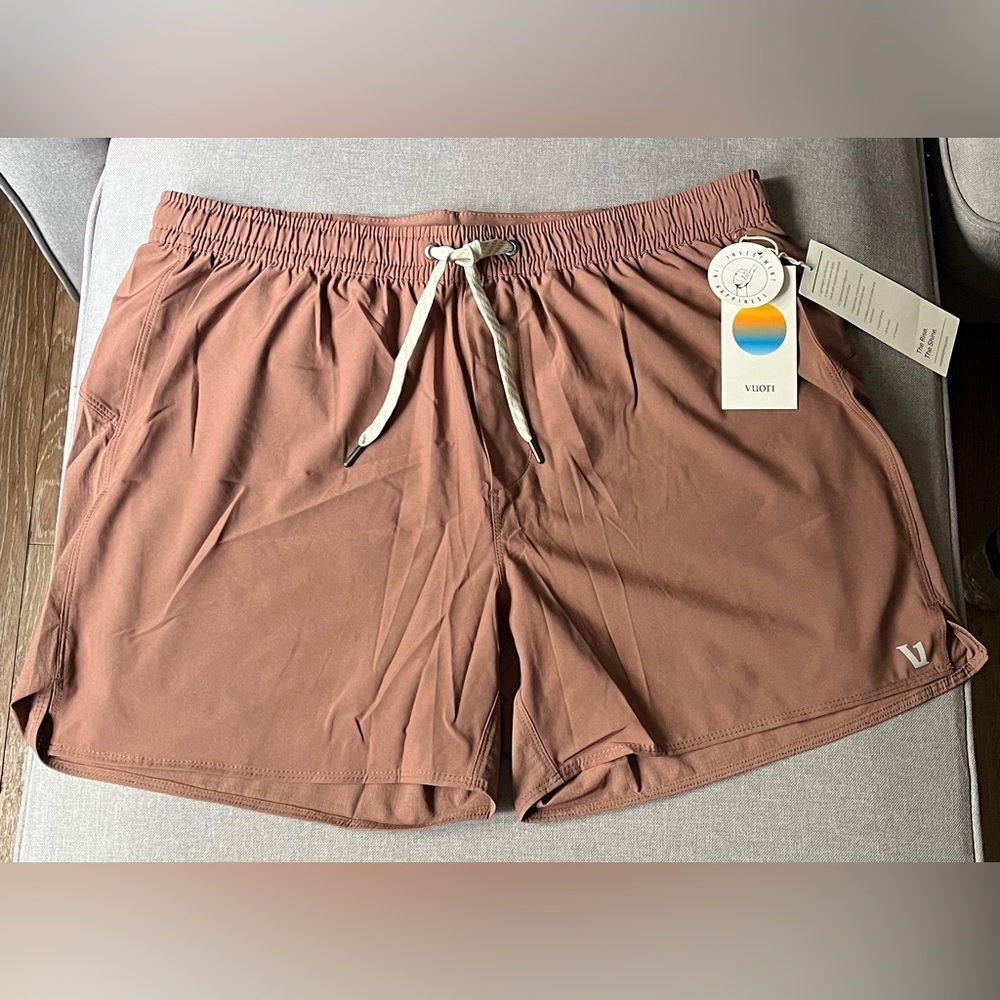 Vuori Men's Athletic Shorts in Brown